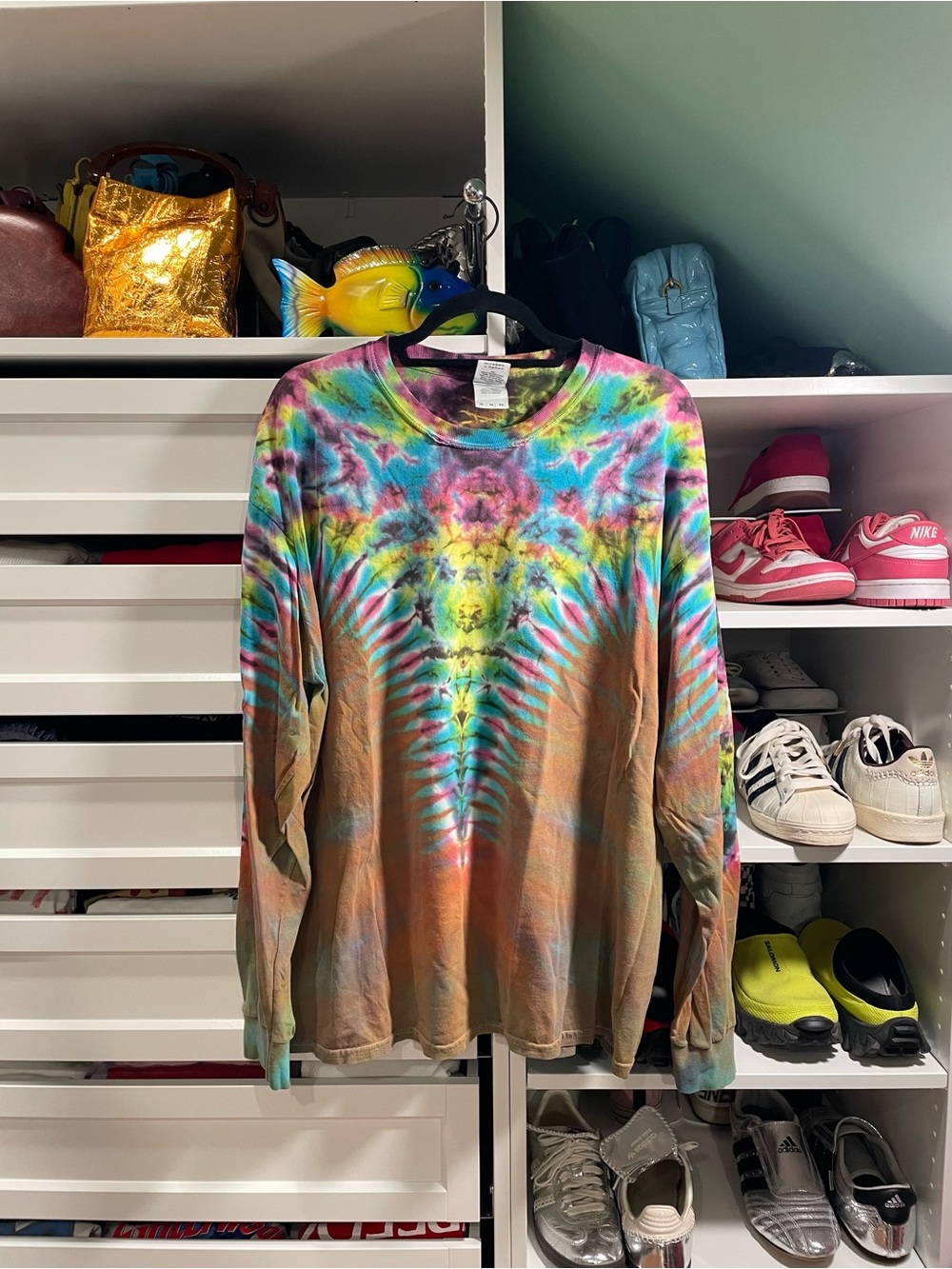 Vintage Multicolor Tie-Dye Long Sleeve Tee